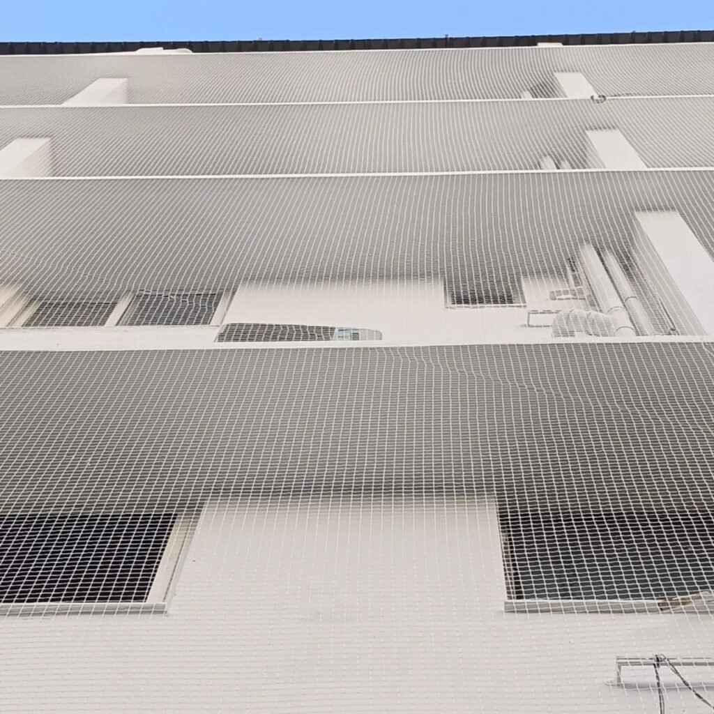 Durable anti-bird nets installed for balcony and window protection – Neeraj Safety Nets